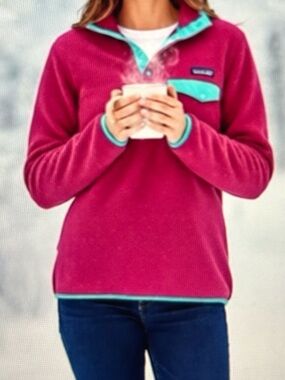 Patagonia Senchylla Magenta Pullover with Teal Accent